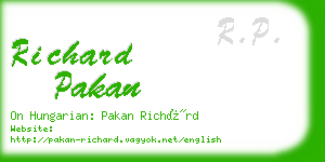 richard pakan business card